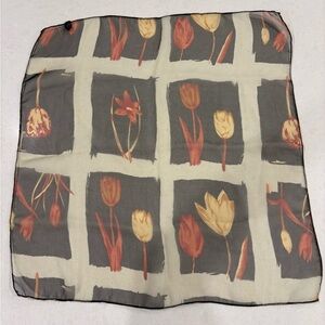 Vintage Sheer Floral Neckerchief - Made in Korea - Unisex - Scarf
